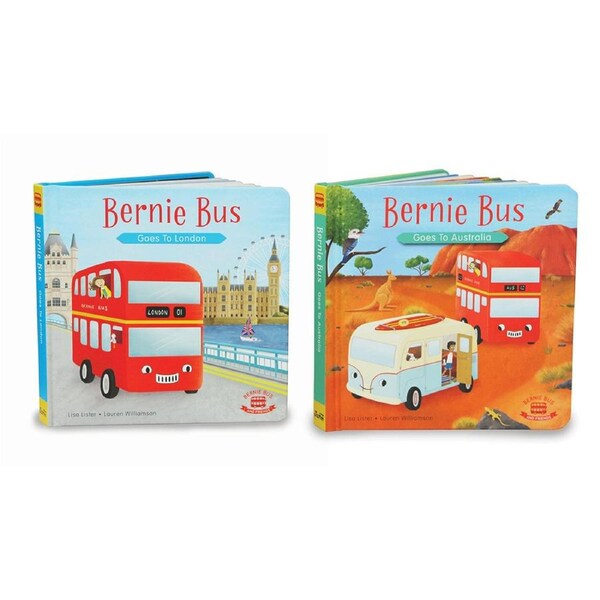 2x Indigo Jamm Short Story Book Bernie Bus Goes To Australia & London Combo 12m+