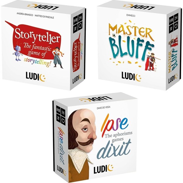 3PK Ludic Master Bluff/Ipse Dixit/Storyteller Card Deck Game Combo Set Kids 6-8y