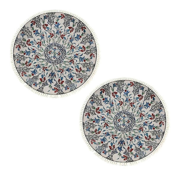 SOGA 2X 120cm Mandala Round Area Thick Anti-slip Doormat, Home Decor
