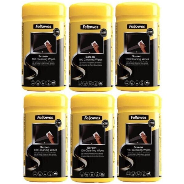 Fellowes Screen Cleaning Wipes Tub 100 Pack 6