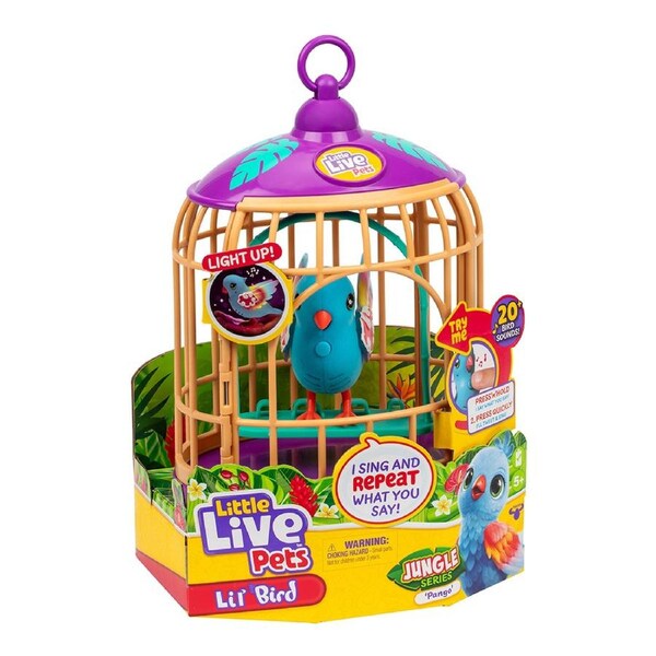 Little Live Pets S15 Interactive Light Up Lil' Bird Bird & Cage Kids Toy 5y+