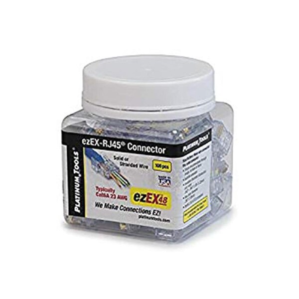Platinum Tools 202048J Ezex Rj45 Ezex48 Connector 100 Per Jar