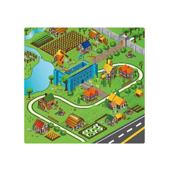 SOGA 120cm Kids Rug Street Map Play Mat Educational Baby Theme Park Area Rugs