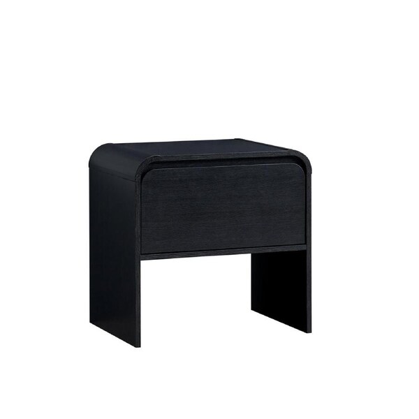 Natalya Bedside Unit Nightstand Side Table 1 Drawer Black