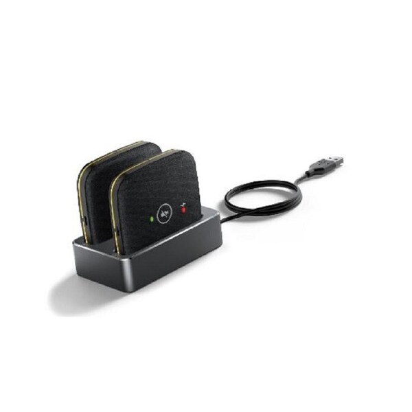 Yealink CPW65-PKG, 2x CPW65 Wireless Microphones, WDD60 Dect Dongle, 1.8m USB cable, 5V/2A Power Adapter, Charger Cradle, for use with MTR Solutions