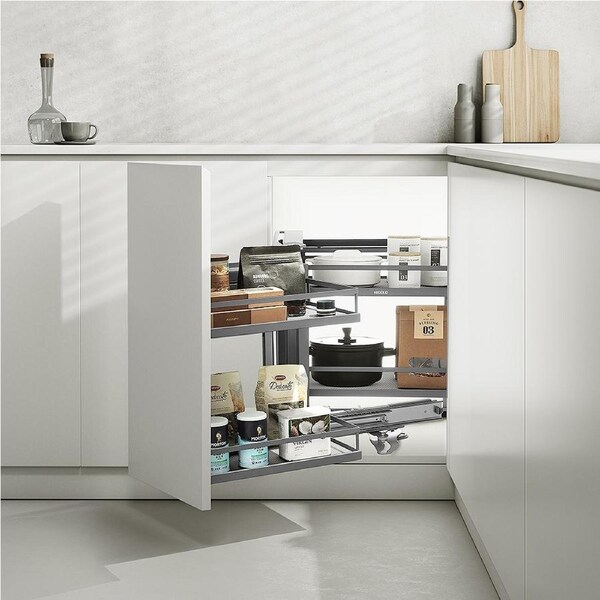 HIGOLD Diamond PRO Magic Corner Pull Out Kitchen Storage - Fits 900mm Blind Corner - Left Opening