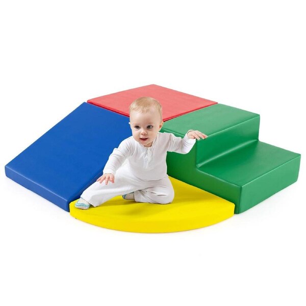 Babyjoy 4PCS Kids Large Building Blocks Soft Climber & Crawl Foam Playset Children Activity Toys Red