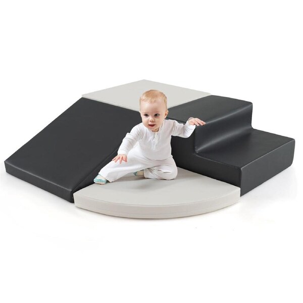 Babyjoy 4PCS Kids Large Building Blocks Soft Climber & Crawl Foam Playset Children Activity Toys White