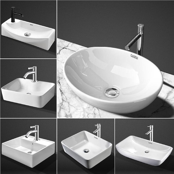 Cefito Ceramic Basin Bathroom Vanity Sink Above Counter Top Mount Bowl Basin 8