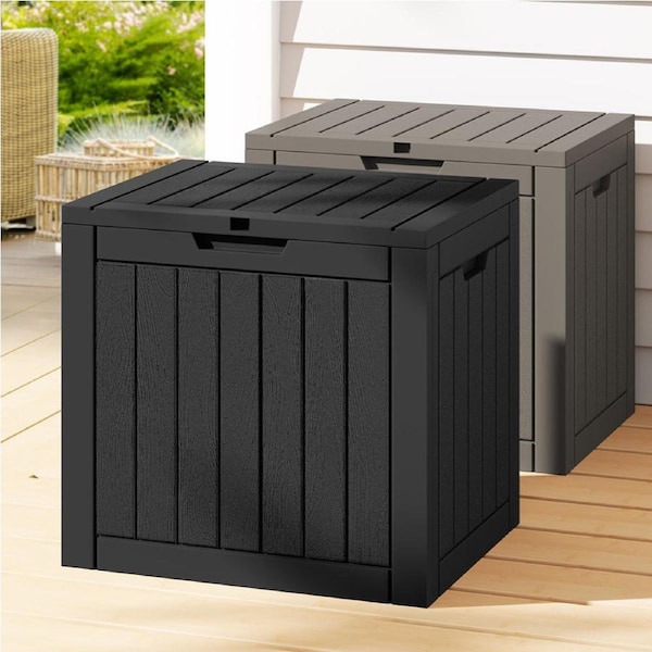 Gardeon Outdoor Storage Box 118L Container Lockable Indoor Garden Toy Tool Shed Black