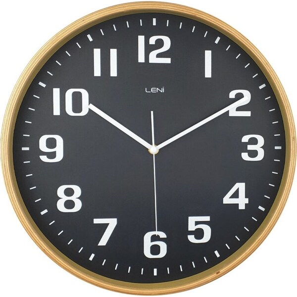 Leni Wooden Contemporary Home Decorative Wall Timepiece Clock 32cm Black