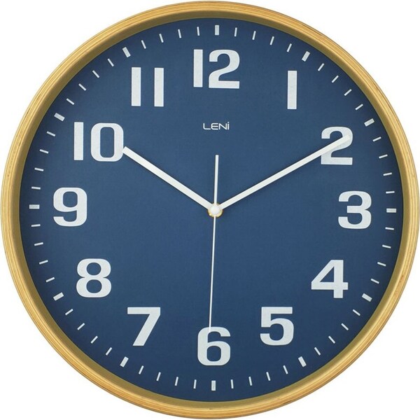 Leni Wooden Contemporary Home Decorative Wall Timepiece Clock 32cm Navy