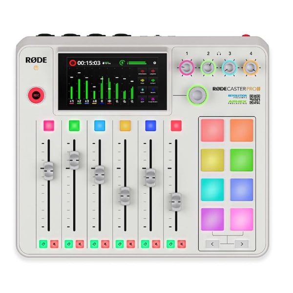 Rode RodeCaster Pro II Integrated Podcast - Production Studio White
