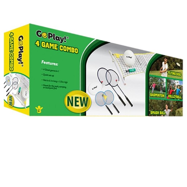 Go Play! 4 Game Combo Volleyball/Badminton Kids/Childrens Outdoor Toy 8Y+
