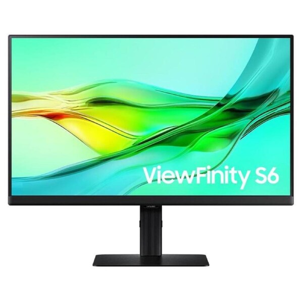 Samsung S6 ViewFinity 24' 100Hz QHD IPS Monitor 2560x1440 16:9 5ms 1000:1 Tilt Swivel Pivot Height VESA 2xDP1.4 HDMI USB LAN HDR10 350cd/m2
