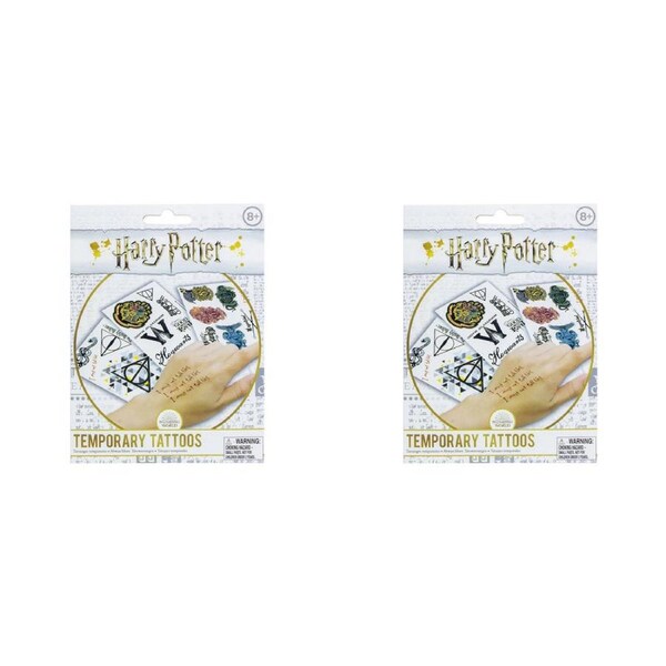 2PK Harry Potter Temporary Tattoos Sheet Kids/Children Sticker Body Art Set 8y+