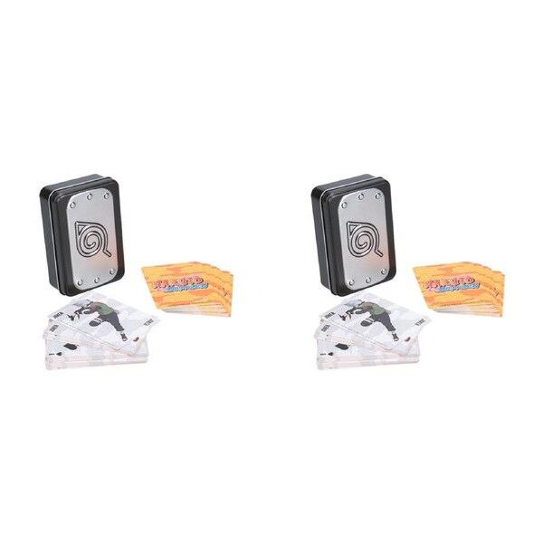 2x 54pc Naruto Playing Cards Poker Deck Family Play Game Set w/ Metal Storage 6+