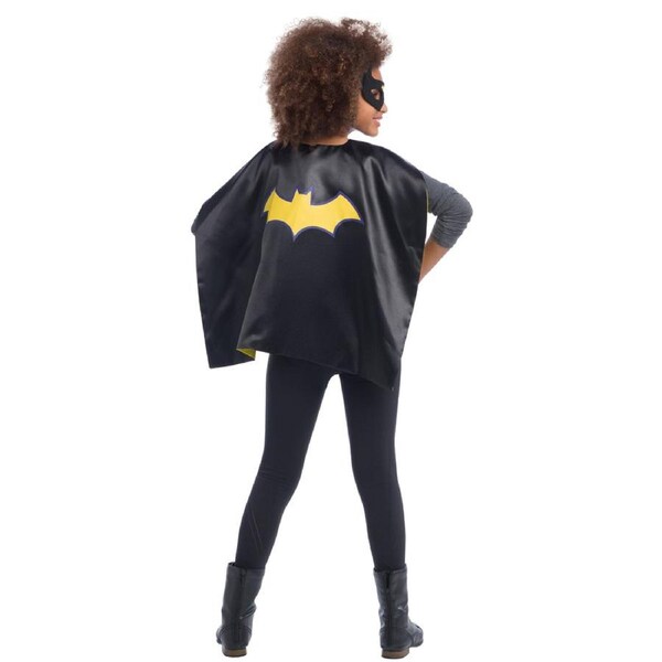 Dc Comics Batgirl Satin Cape Set Girls Hero Costume Dress-up Accessory Black