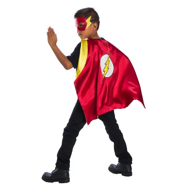 Dc Comics The Flash Cape Set Kids/Boys Hero Costume Party Dress-up Accessory