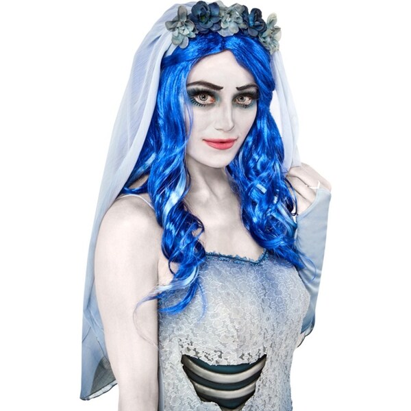Corpse Bride Emily Wig Fake Hair Adult/Girls Halloween Costume Party Accessory