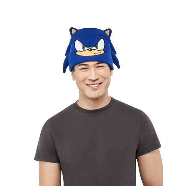 Sega Sonic The Hedgehog Hat/Beanie Costume Head Cosplay Accessory Adult Blue