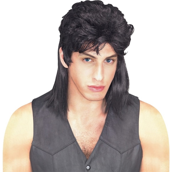 Rubies Mullet Wig Adult Fake/Faux Hair Party Costume Dress-up Accessory Black