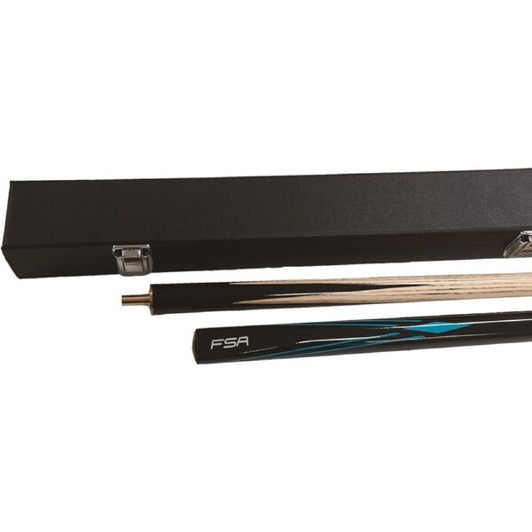 FSA 3/4 Ash Snooker Pool Billiards Cue Blue Flame and Cue Case Set