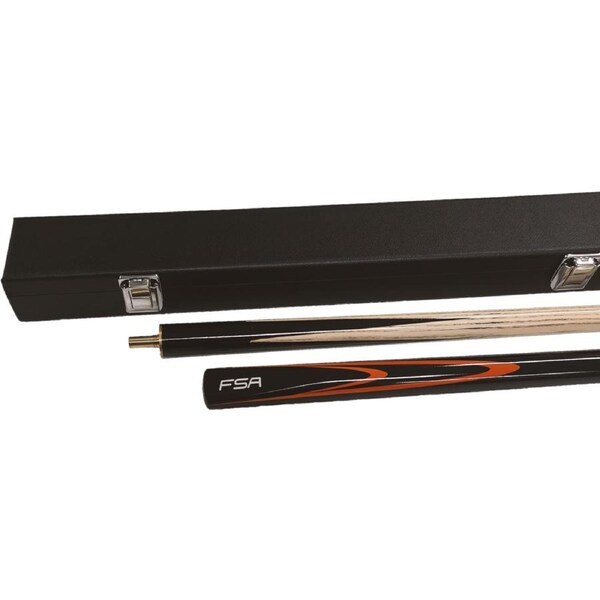 FSA 3/4 Ash Snooker Pool Billiards Cue Orange Flame and Cue Case Set