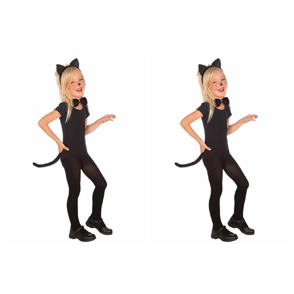 2x Rubies Child Kitty Cat Plush Kit Kids/Girls Costume Party Cosplay BLK