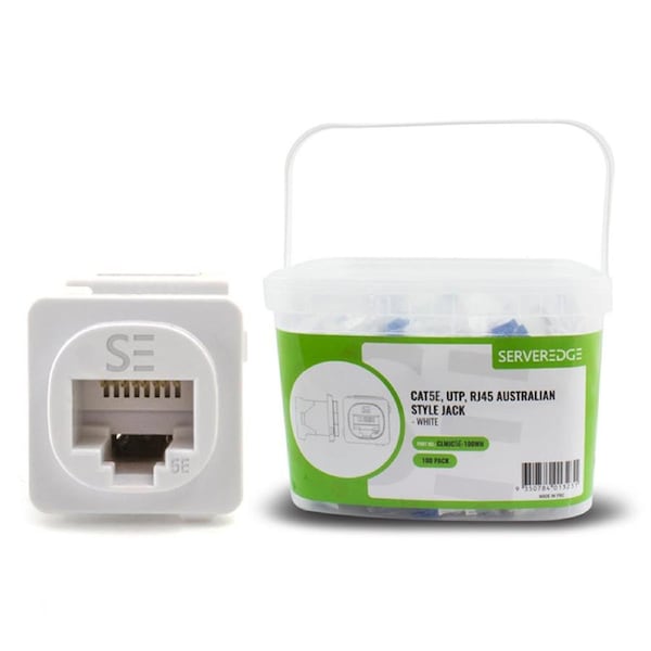 Serveredge Cat5E Utp Rj45 Australian Style Jack White Pack Of 100