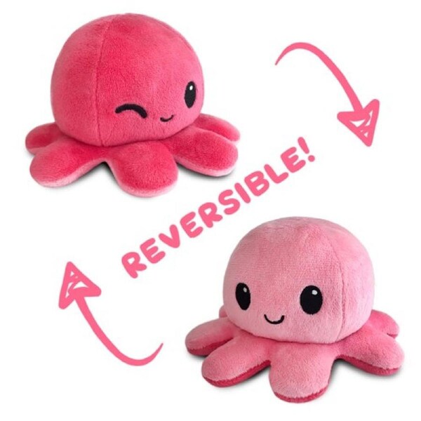 Tee Turtle Reversible Happy/Wink Octopus Plush
