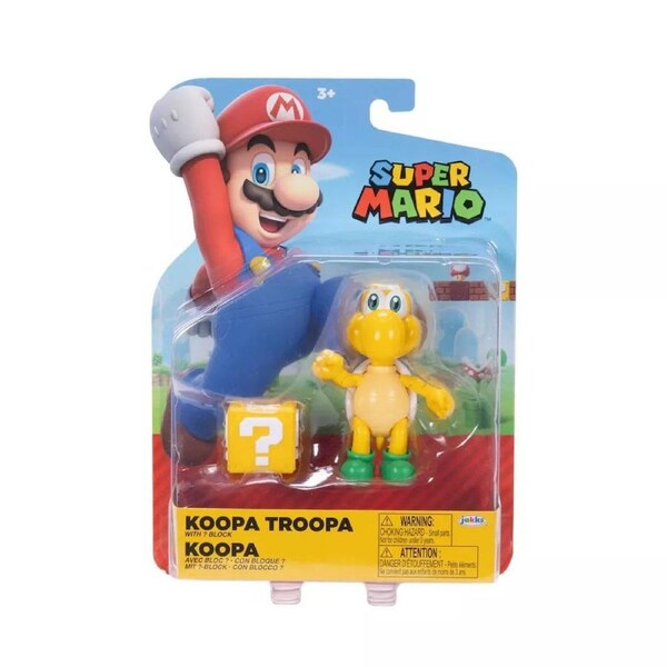 World Of Nintendo Super Mario 4 inch Figure Koopa Troopa With Question Block