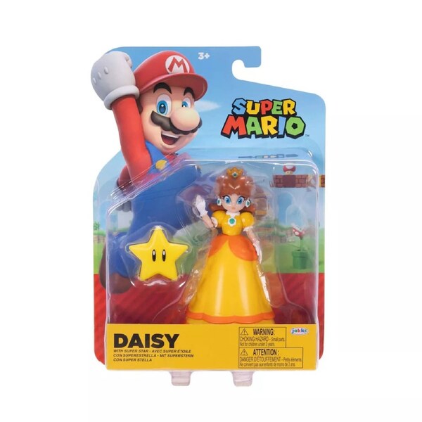World Of Nintendo Super Mario 4 inch Figure Daisy With Super Star