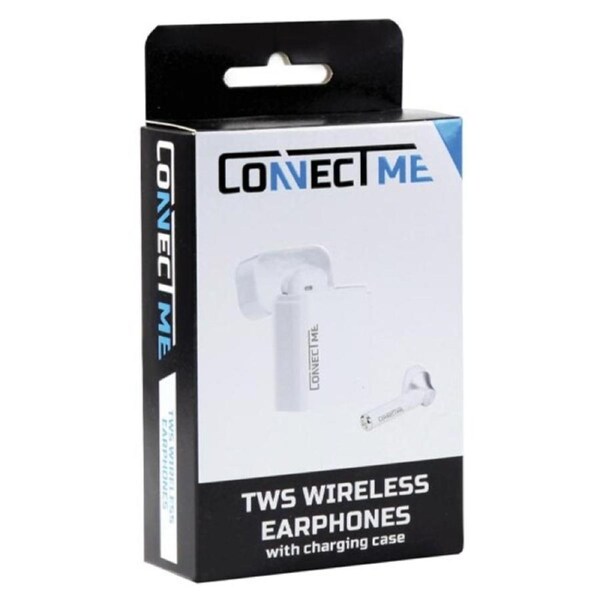Connect Me TWS Wireless Earphones with Case - White