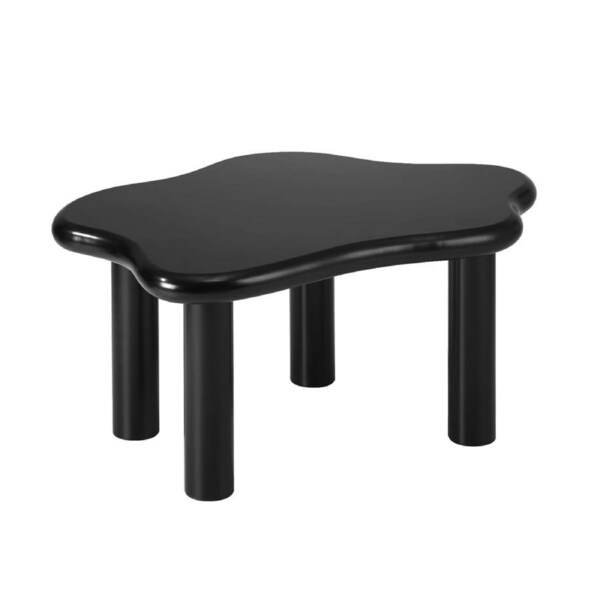 Oikiture Coffee Table Side Tables Sofa Cafe Desk Living Room Black Irregular