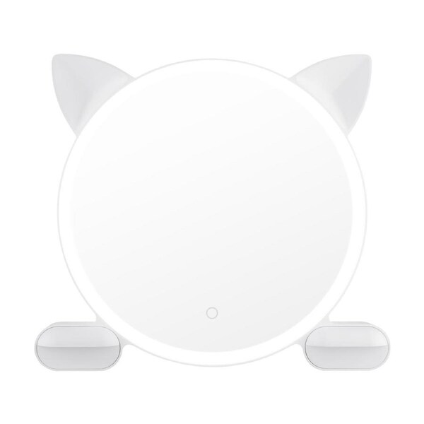 Cat Ear Vanity Tabletop 3 Colors Light Strip Touch LED Makeup Mirror 450mm White