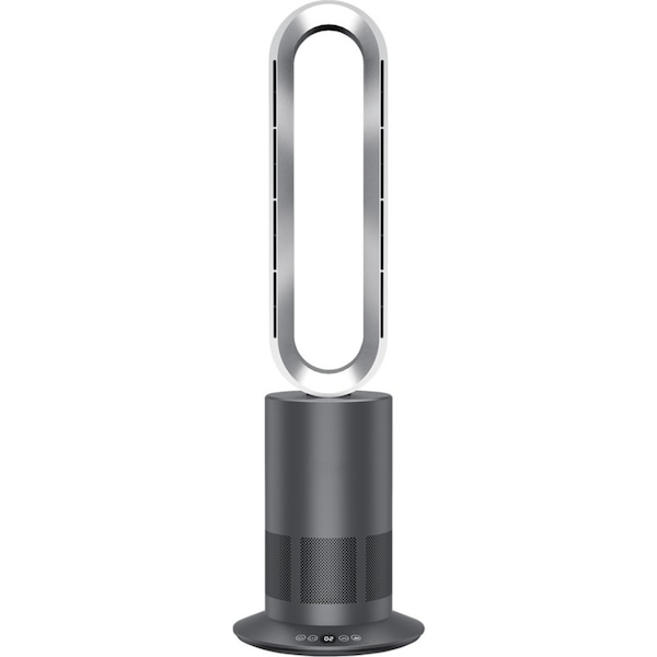 ACA 2in1 Ceramic Space Heater Bladeless Fan Tower Oscillating DC Fan with Adjustable Thermostat Black