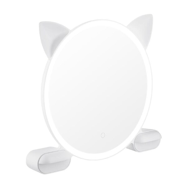 ACA LED Makeup Mirror Cat Ear Vanity Tabletop 3 Colors Light Strip Touch 450mm