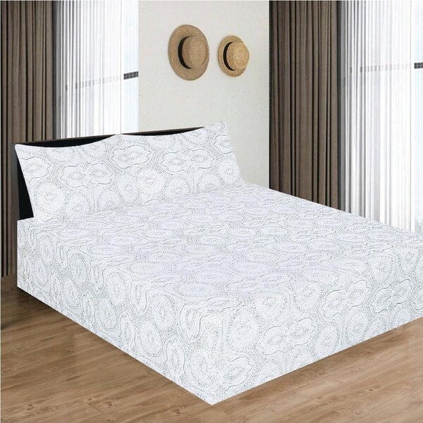 King Luxury 100% Cotton Flannelette Fitted Bed Sheet & 2 Pillow Case Combo Set