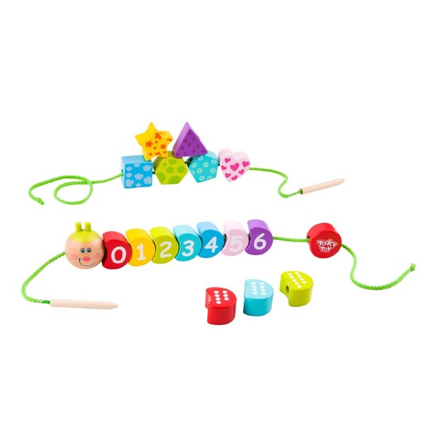 Wooden Lacing Caterpillar Fun Activity Toy for Kids