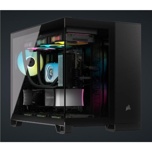 CORSAIR 2500X Tempered Glass mATX, ATX Mid-Tower, Black Dual Chamber Case
