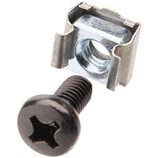 Astrotek M6 Cage Nuts & Screws (Pack of 10) Black Color Oxide Finish Phillips Drive Length Fully Threaded