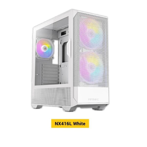 Antec NX416 Mesh White ATX. USB-C x1, USB 3.0 x. 2x ARGB 160mm + 1x ARGB 120mm