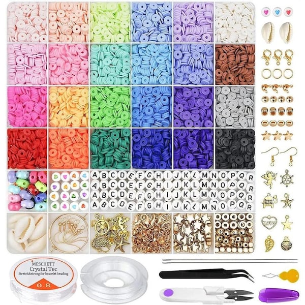 6000pcs Clay Heishi Beads Kit For Jewelry Making & Crafting