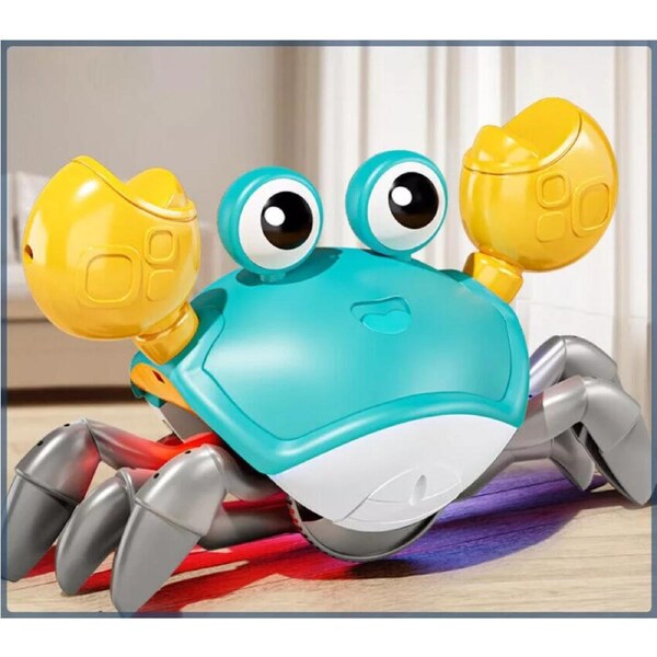 Electric Crab Toy Crawling, Music & LED Lights, USB Rechargeable