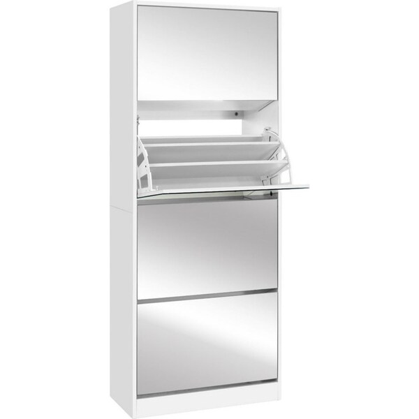 Shoe Cabinet Mirror Shoes Storage Rack Organiser 60 Pairs Cupboard Shelf