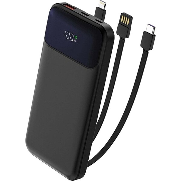 Philips 10000mAh Portable PowerBank With Three Charging Cables - Black