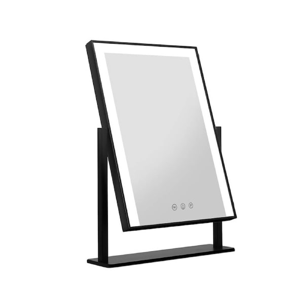 LED Makeup Mirror Hollywood Standing Tabletop Vanity - Black