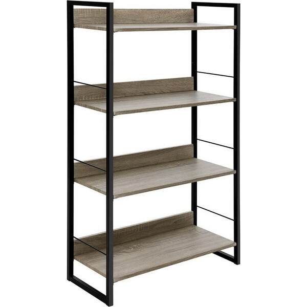 Book Shelf Display Shelves Corner Wall Wood Metal Stand Hollow Storage