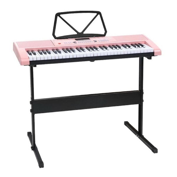 61 Key Lighted Electronic Piano Keyboard LED Electric Holder Music Stand